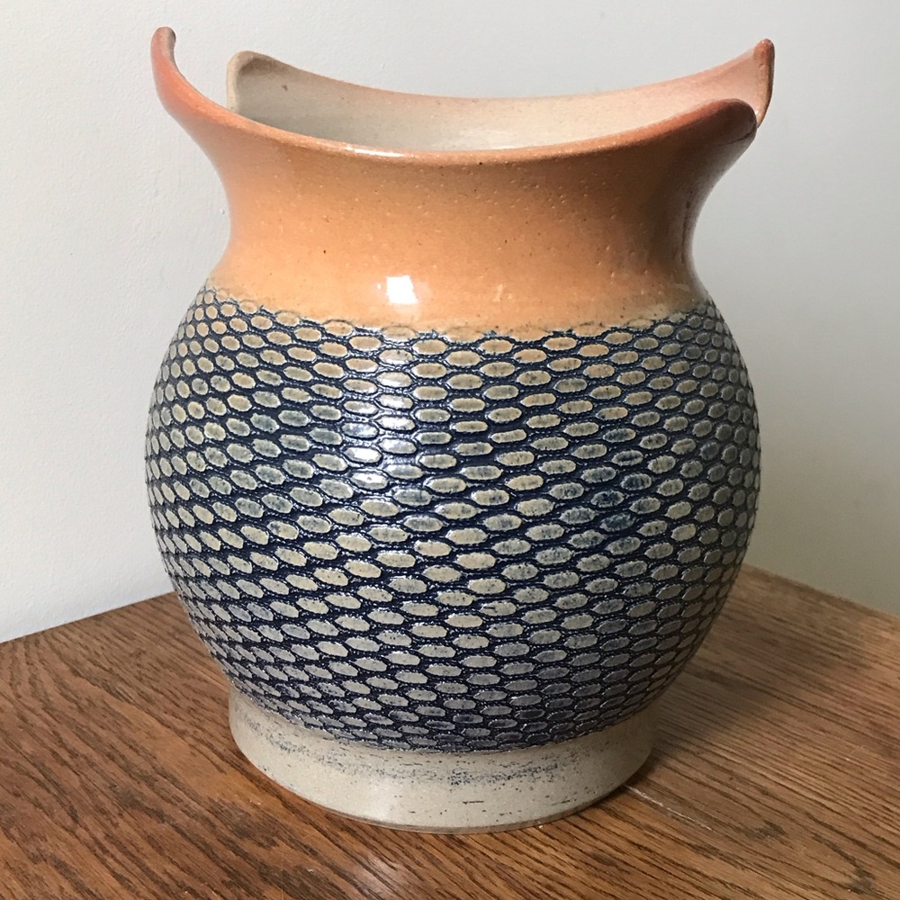 Mike Carroll Avon New York Pottery OOAK Artisan Vase Handmade 8”